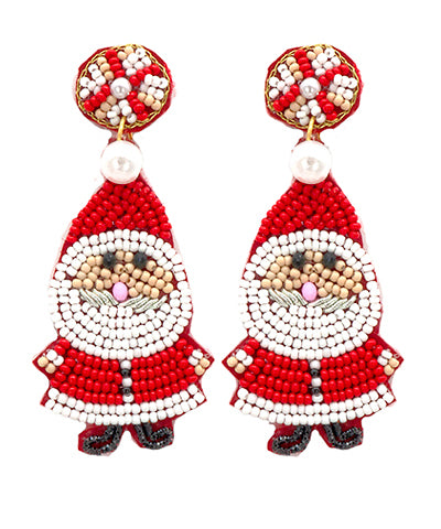 Santa Tell Me Earrings - Red