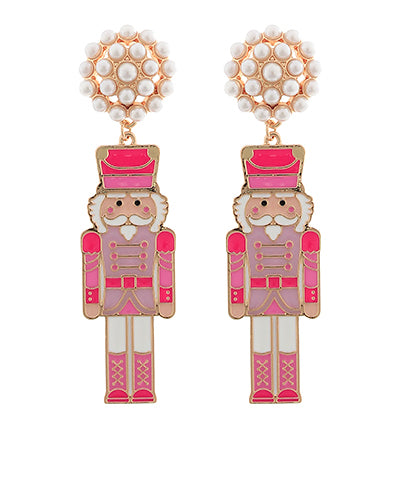 Nutcracker Earrings - Pink