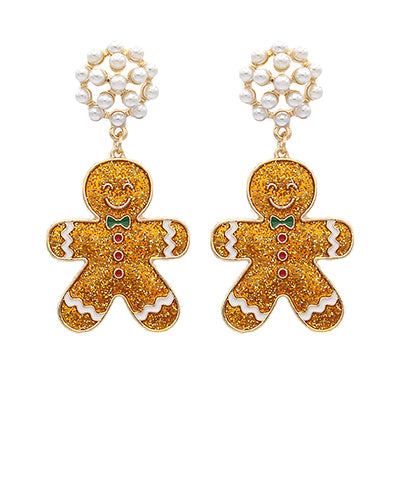 Glitter Gingerbread Earrings