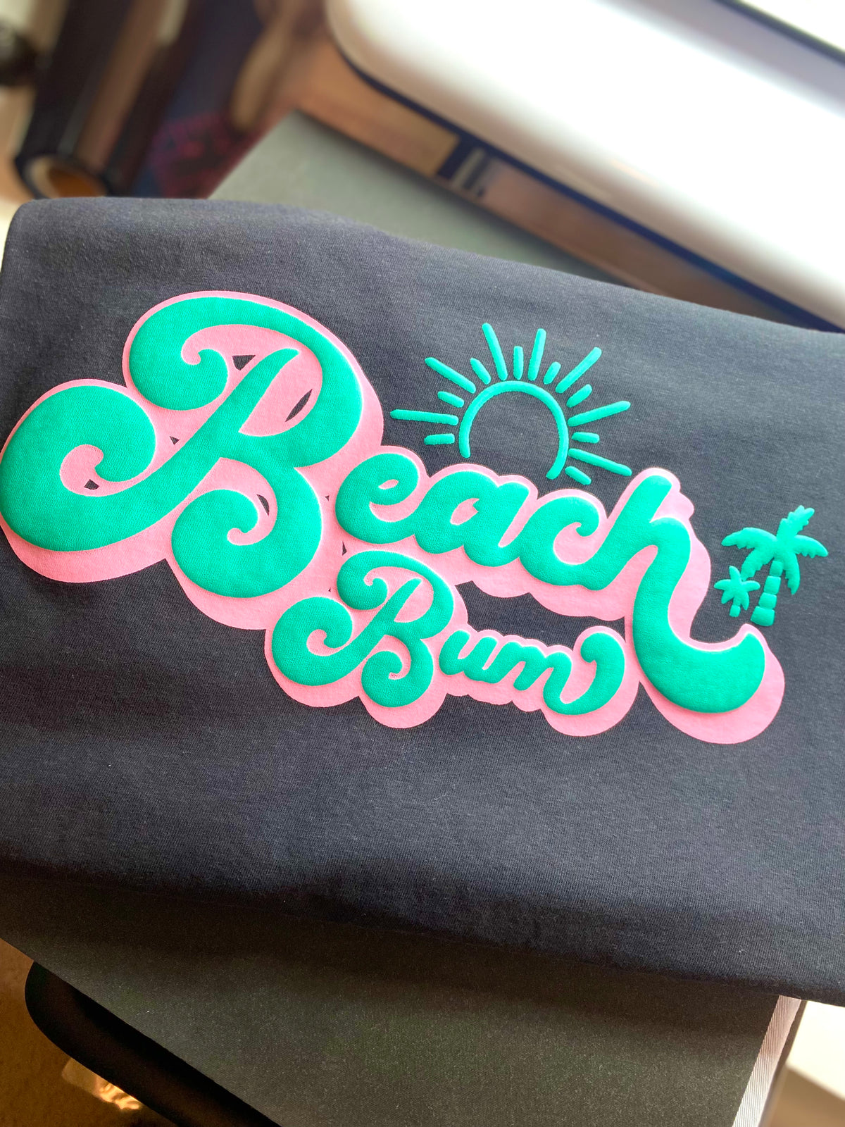 Beach Bum Puff Comfort Color Tee - Black