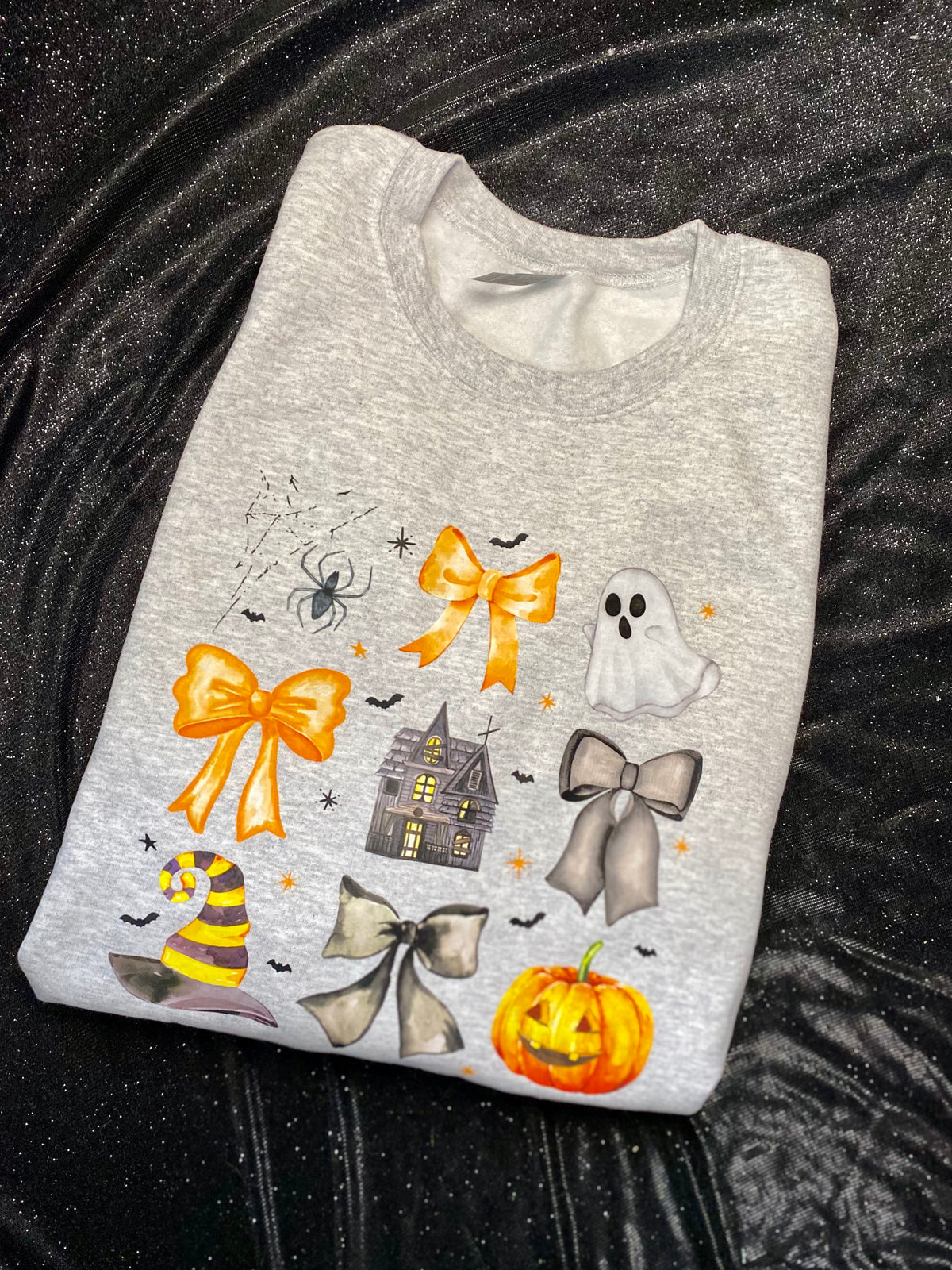 Halloween Coquette Tee - Ash Grey