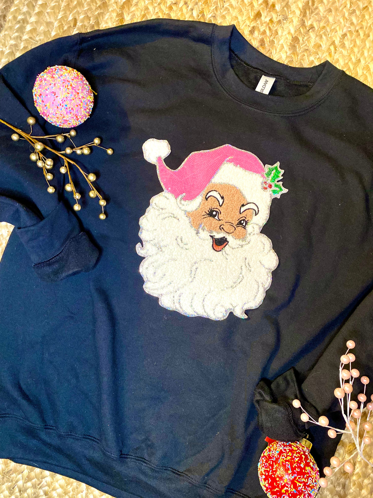 Pink Santa Patch Sweatshirt