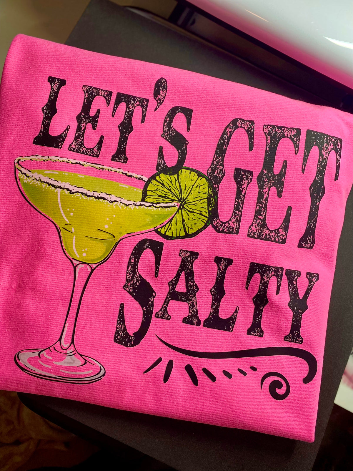 Let’s Get Salty Comfort Color Tee - Neon Pink