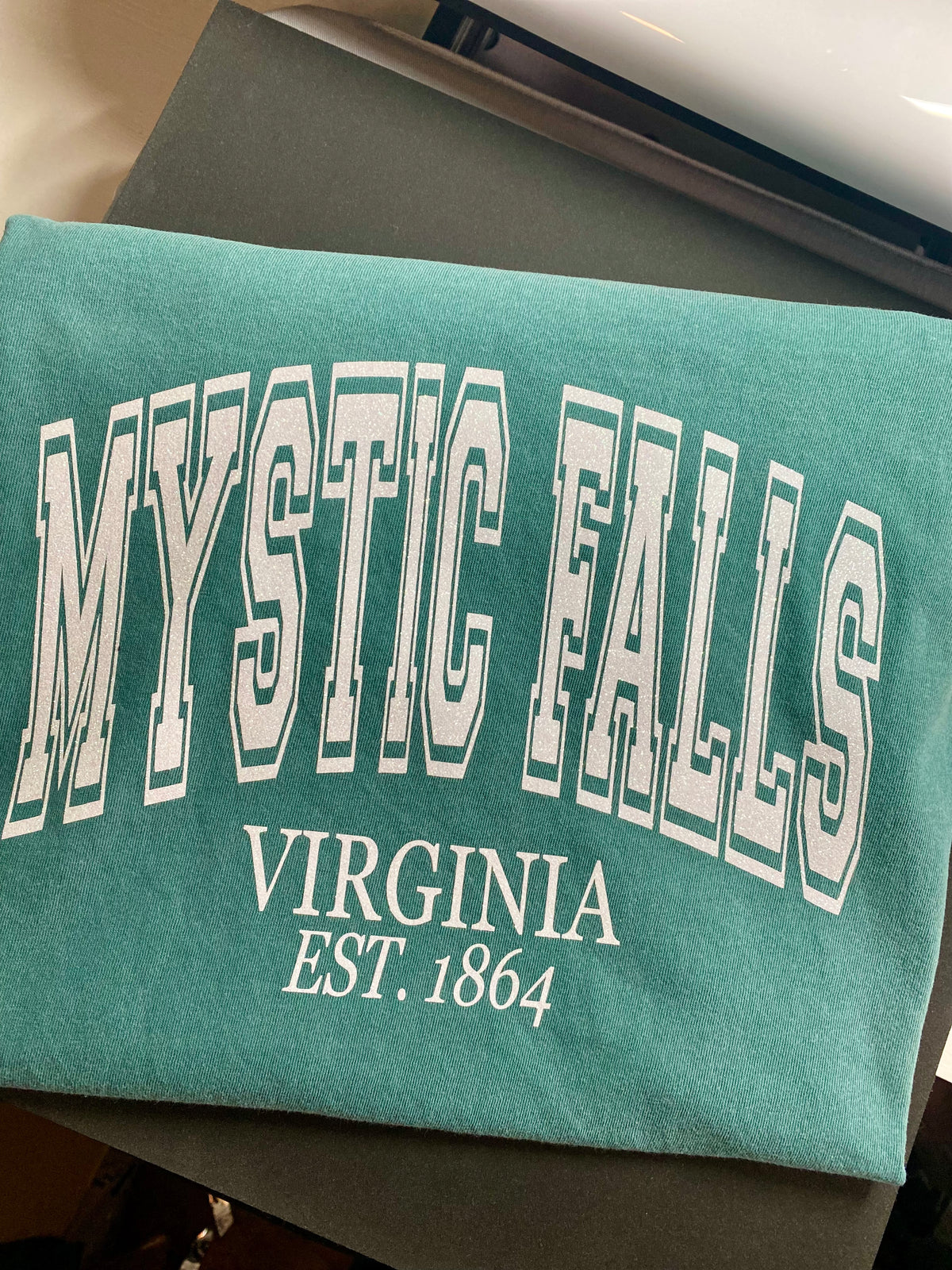 Mystic Falls Comfort Color Tee - Blue Spruce