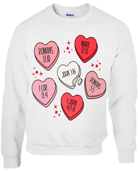 Bible Verse Heart Candy Tee - White