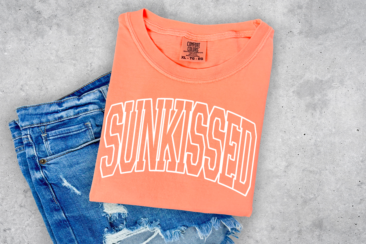 Sunkissed Puff Comfort Color Tee - Neon Cantaloupe