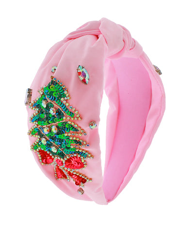 Christmas Tree Headband - Pink