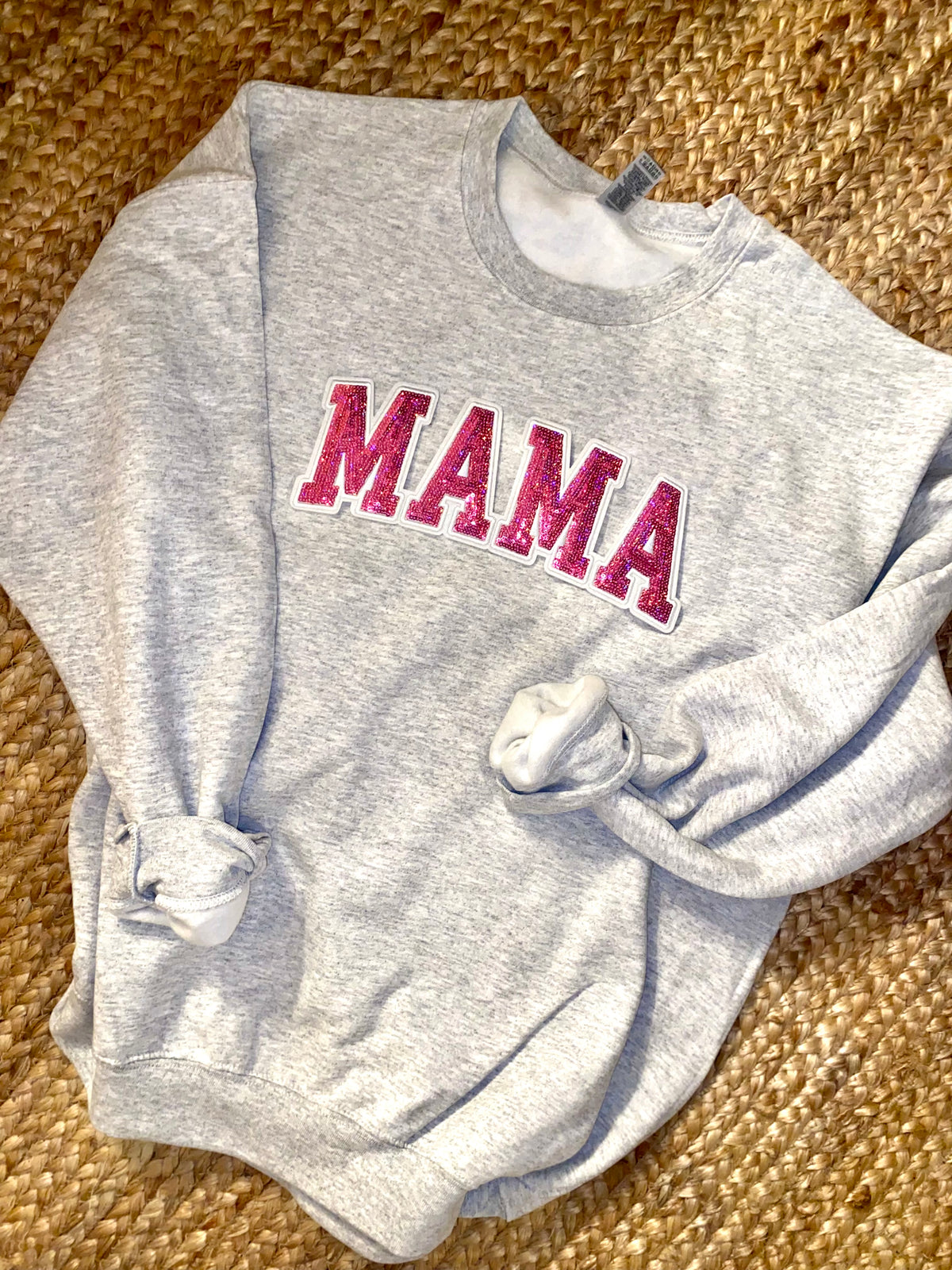 Mama Pink Sequin Patch Sweatshirt