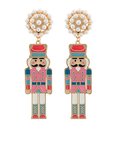 Nutcracker Earrings - Pink/Mint