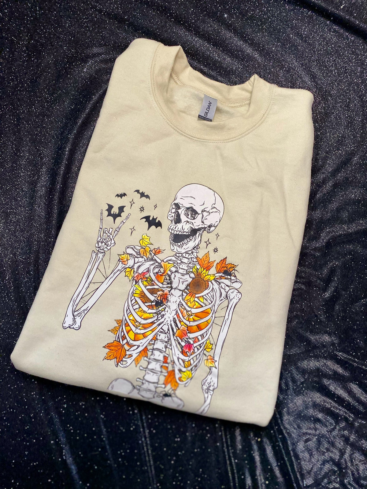 Halloween Skeleton Tee - Sand