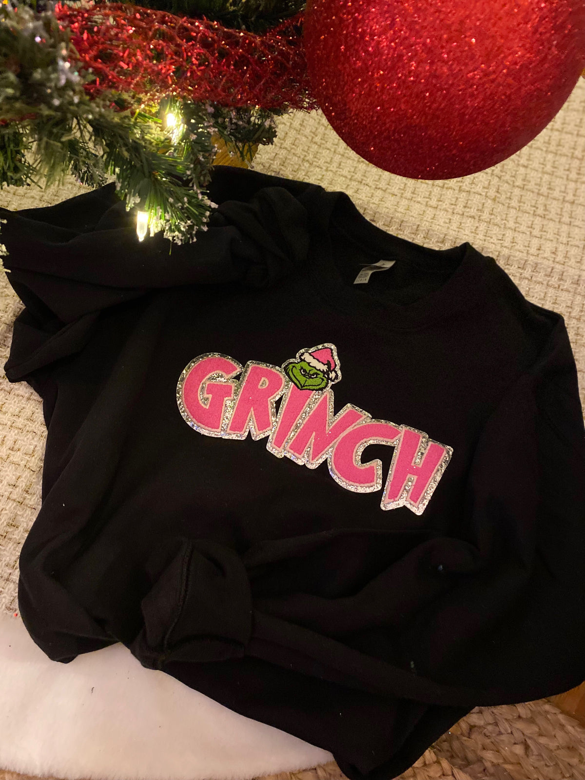 Christmas Pink/Silver Patch Tee