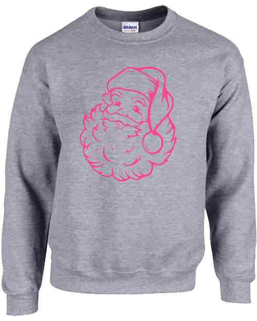 Santa Puff Tee - Sport Grey / Pink Design