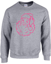 Santa Puff Tee - Sport Grey / Pink Design