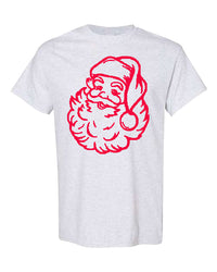 Santa Puff Tee - Ash Grey / Red Design