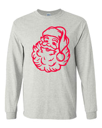 Santa Puff Tee - Ash Grey / Red Design