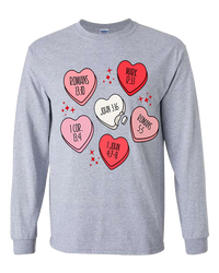 Bible Verse Heart Candy Tee - Sport Grey