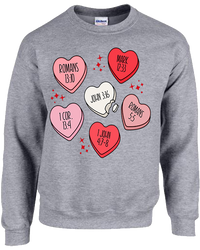 Bible Verse Heart Candy Tee - Sport Grey