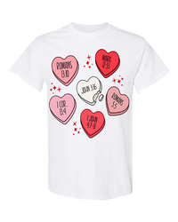 Bible Verse Heart Candy Tee - White