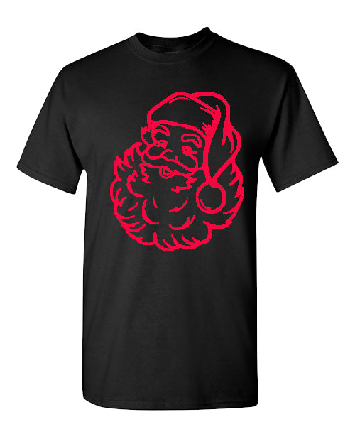 Santa Puff Tee - Black / Red Design