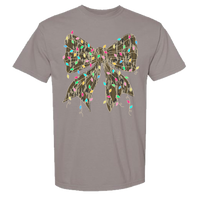 Camo Bow Christmas Lights Comfort Color Tee