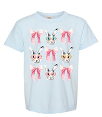 Bunny Glasses Bow Comfort Colors Tee