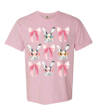 Bunny Glasses Bow Comfort Colors Tee