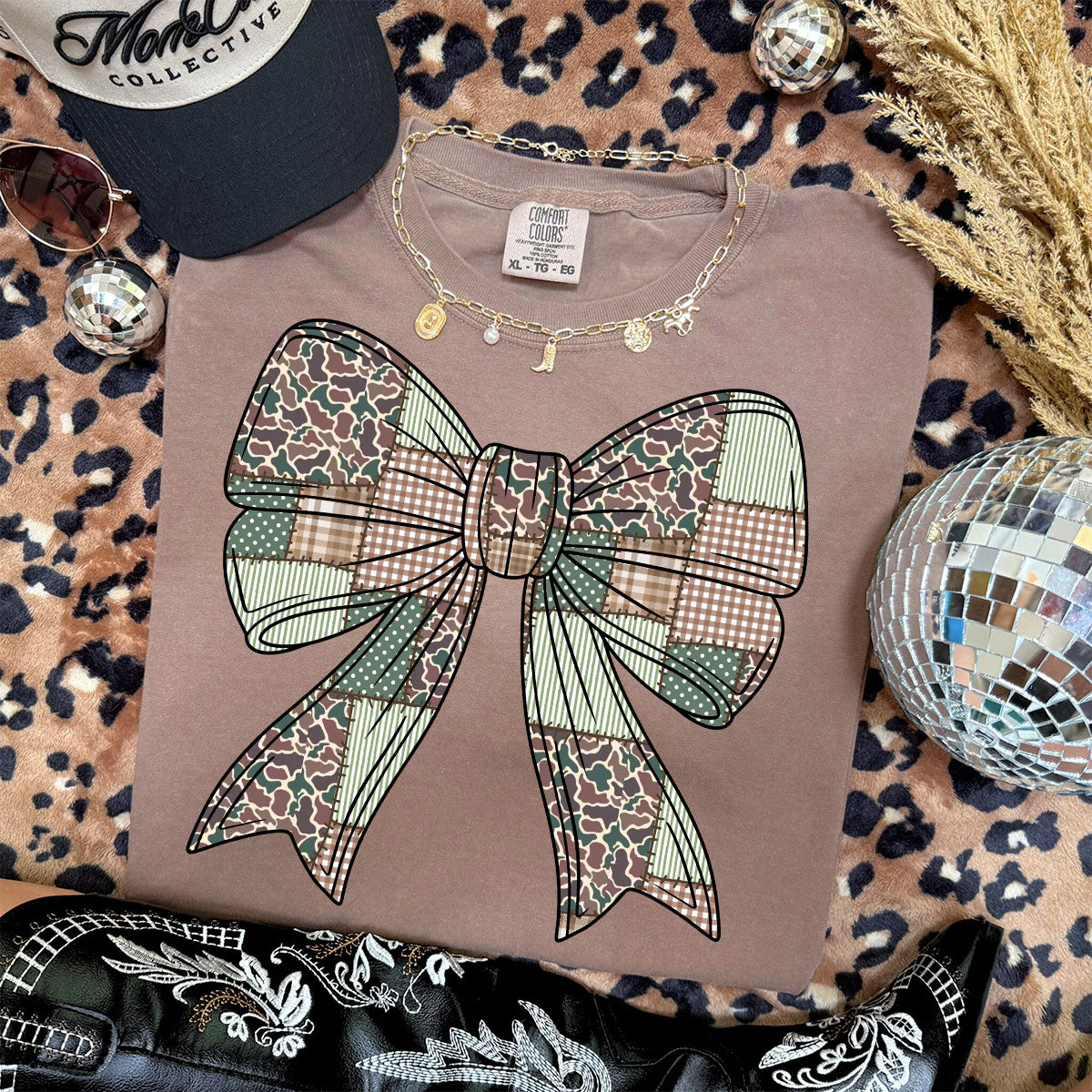 Camo Bow Comfort Color Tee