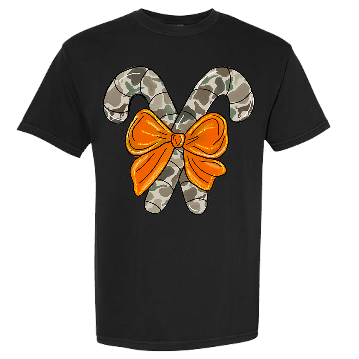 Camo Candy Canes Comfort Color Tee