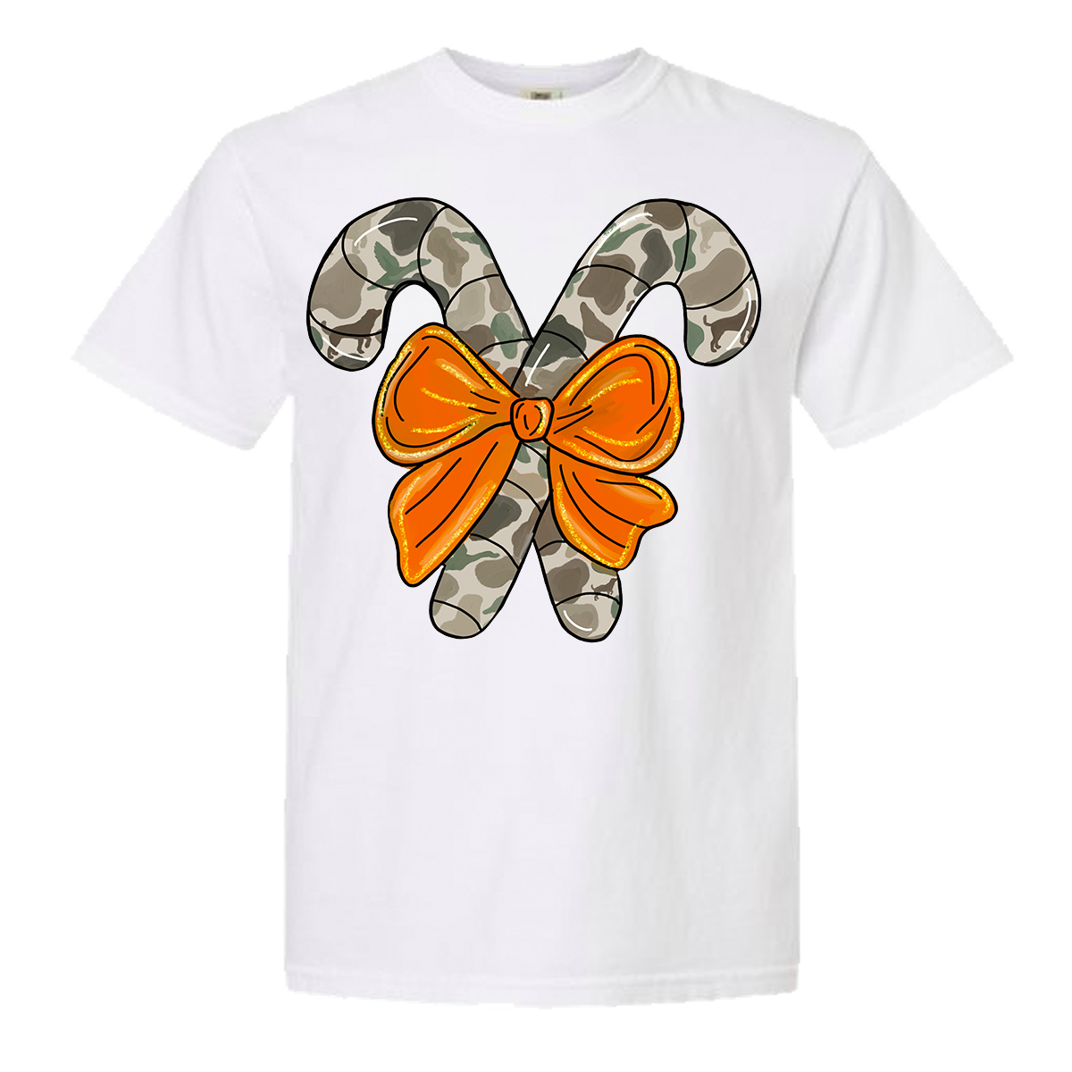 Camo Candy Canes Comfort Color Tee