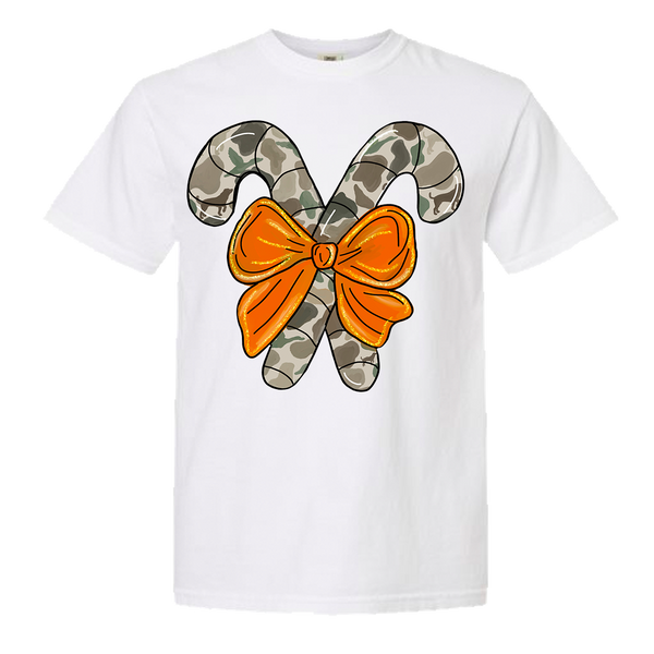 Camo Candy Canes Comfort Color Tee