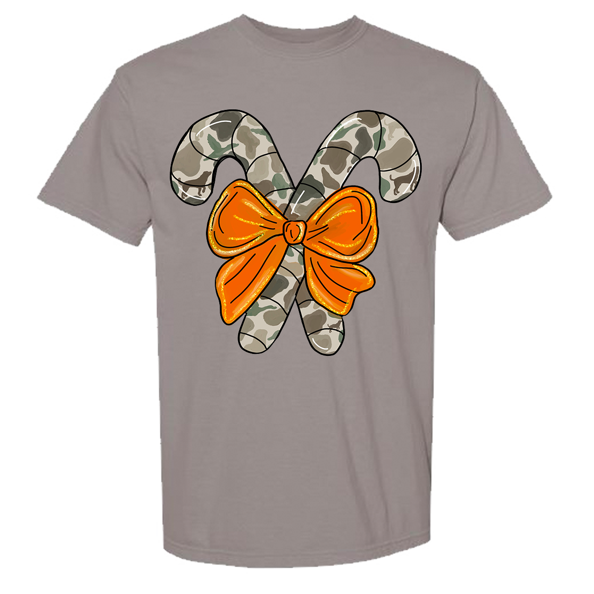 Camo Candy Canes Comfort Color Tee