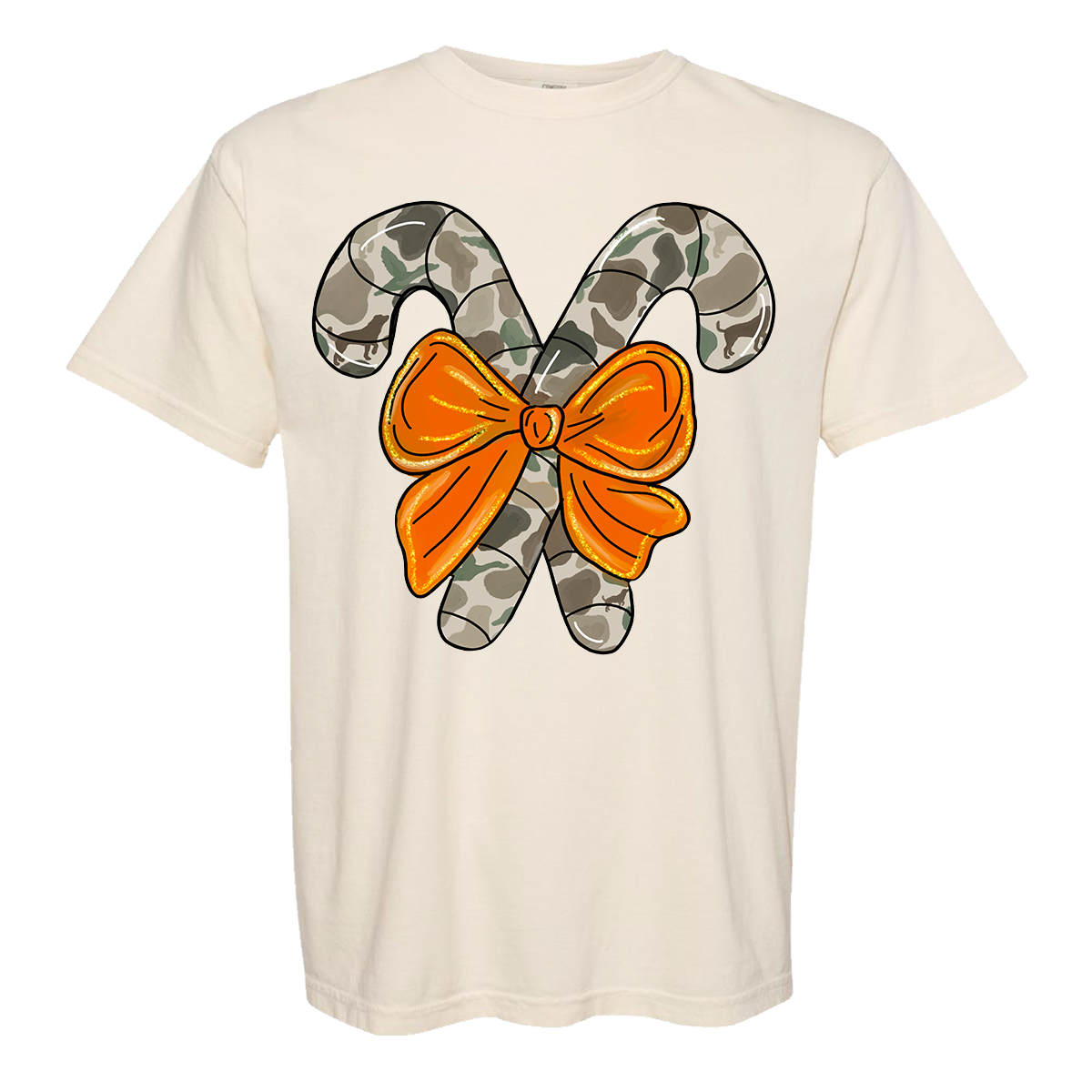 Camo Candy Canes Comfort Color Tee