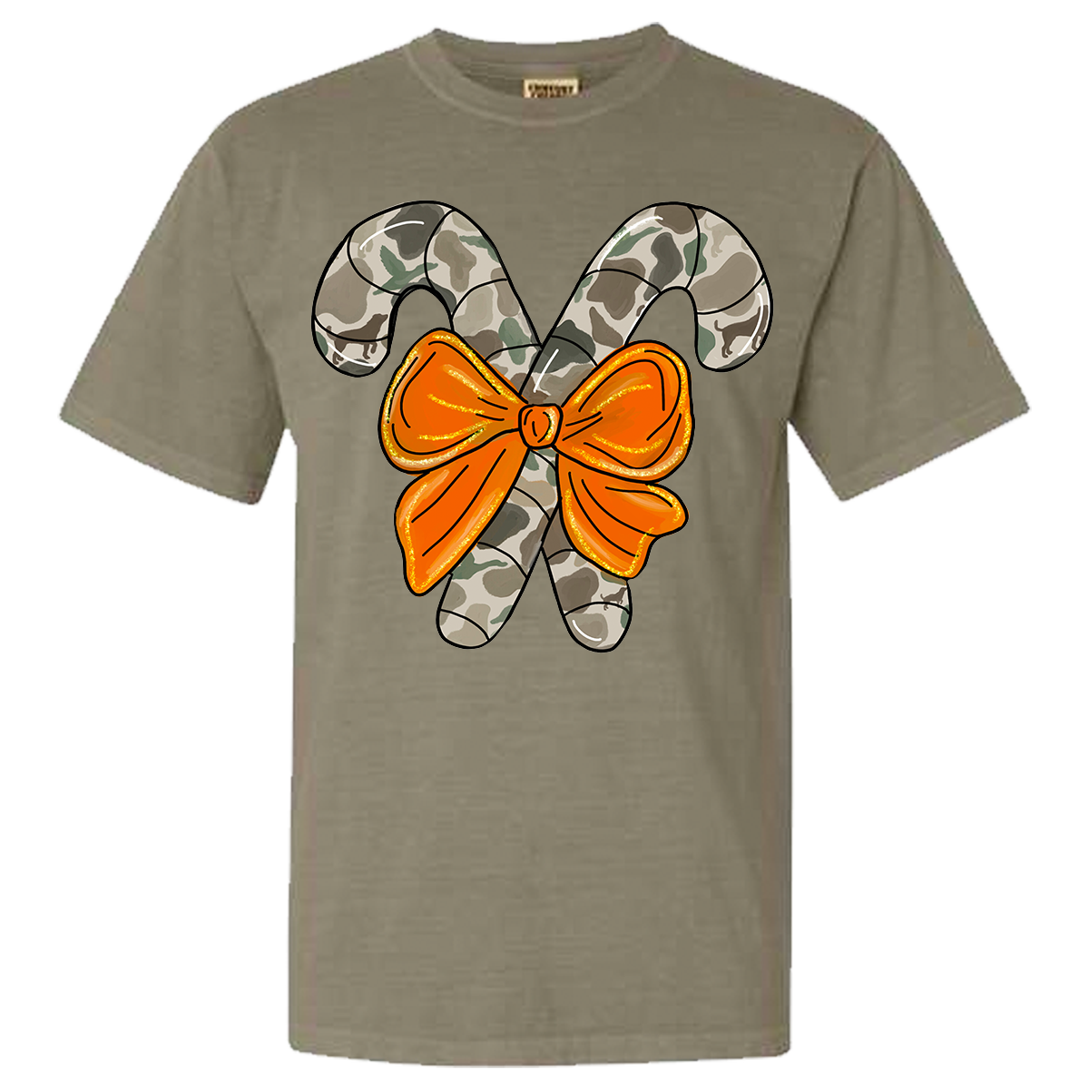 Camo Candy Canes Comfort Color Tee