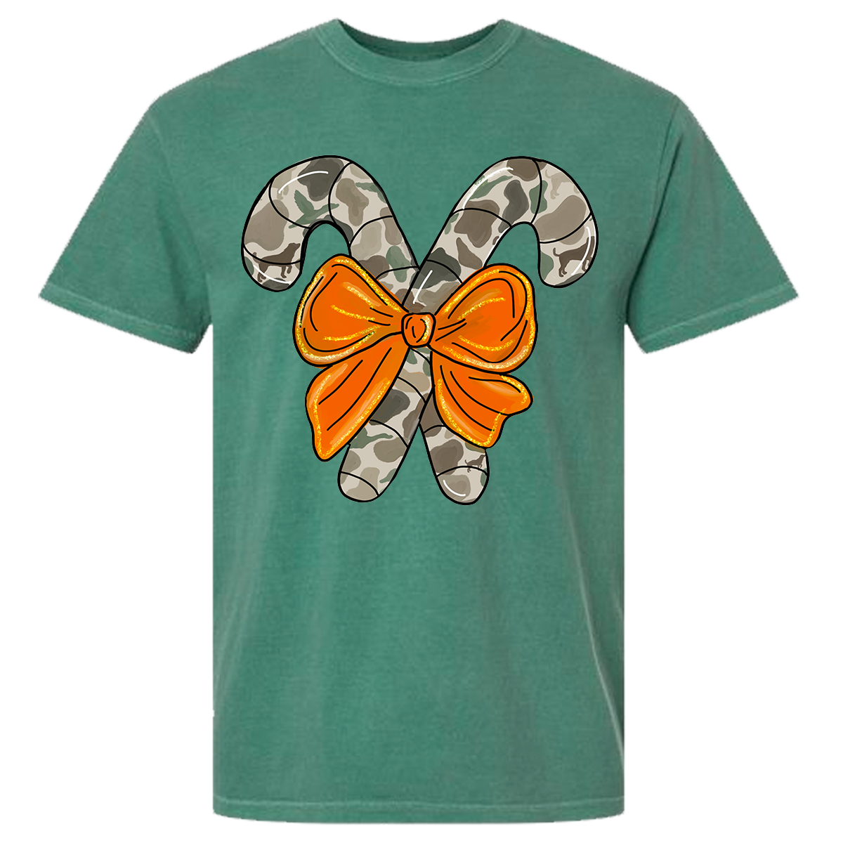 Camo Candy Canes Comfort Color Tee