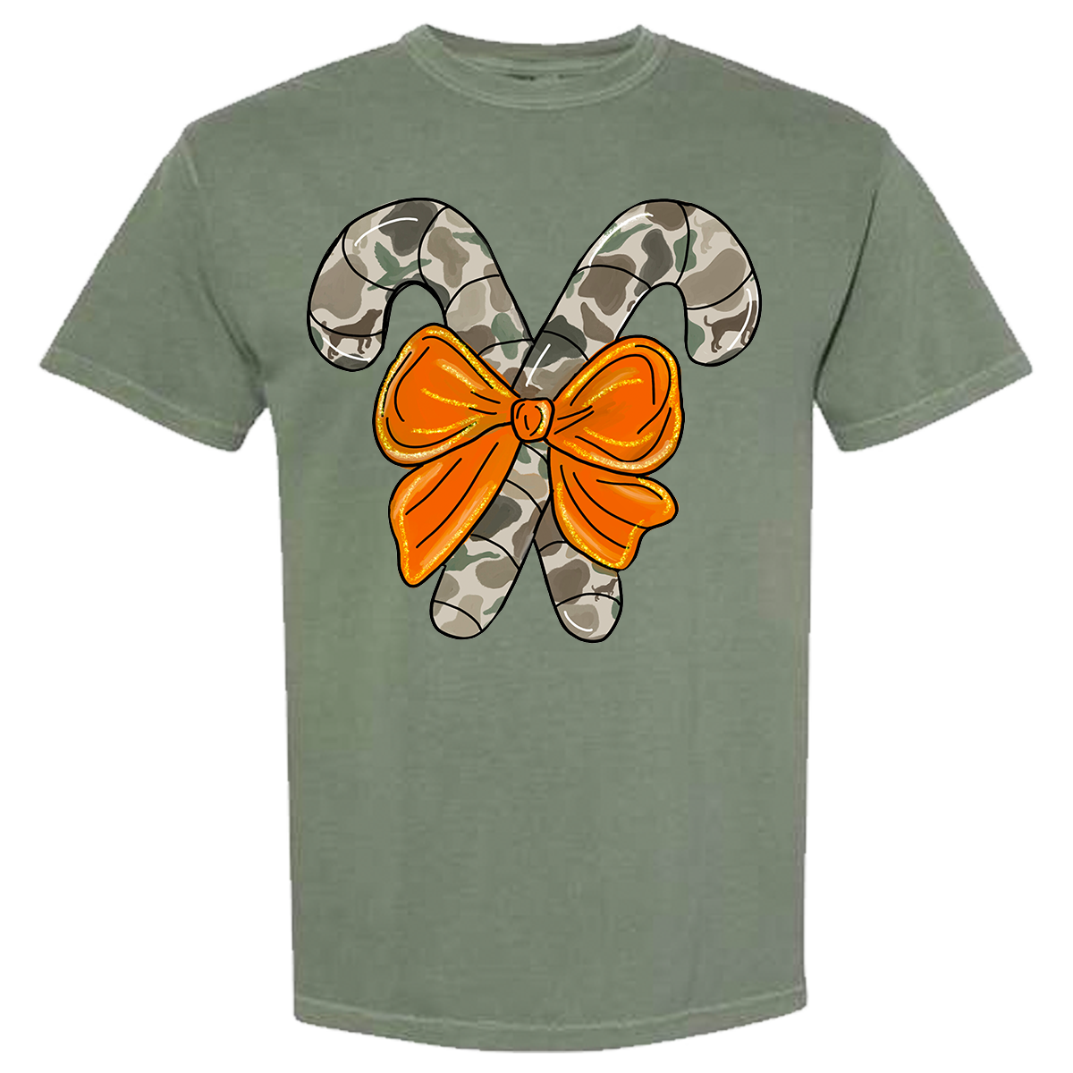 Camo Candy Canes Comfort Color Tee