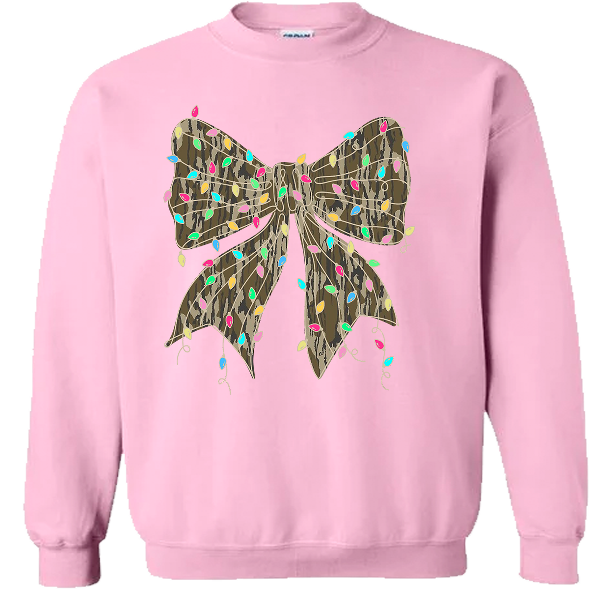 Camo Bow Christmas Lights Tee