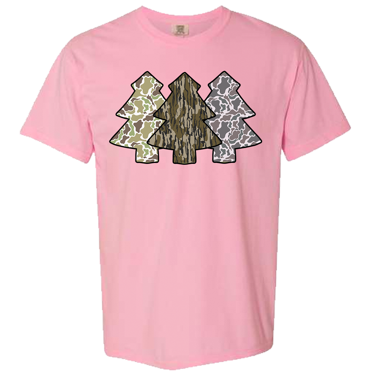 Camo Christmas Trees Comfort Color Tee