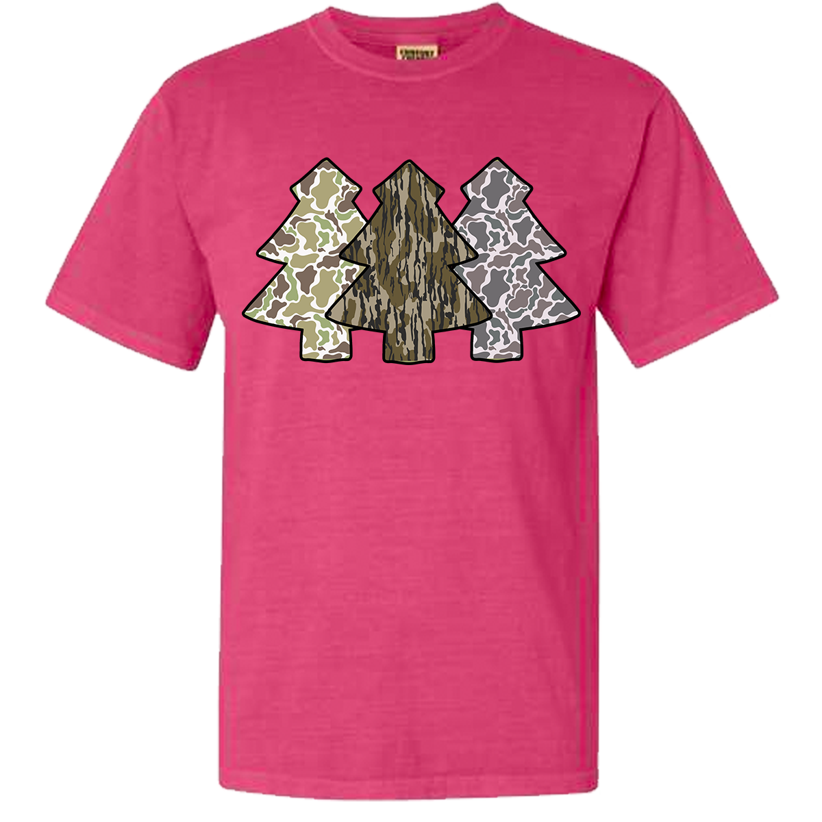 Camo Christmas Trees Comfort Color Tee