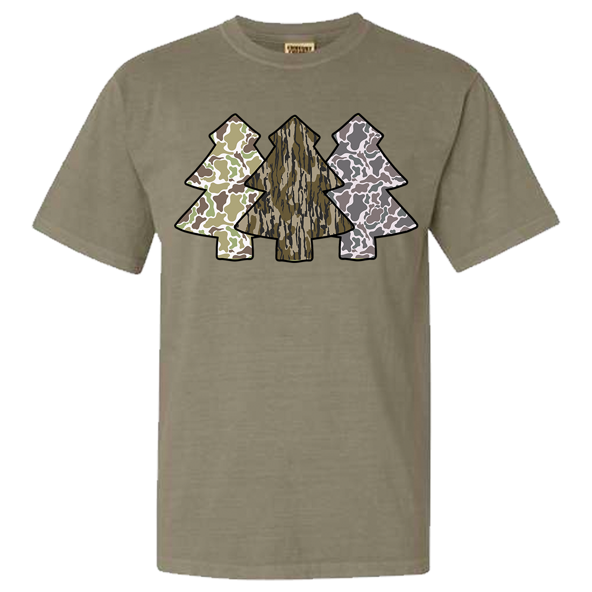 Camo Christmas Trees Comfort Color Tee