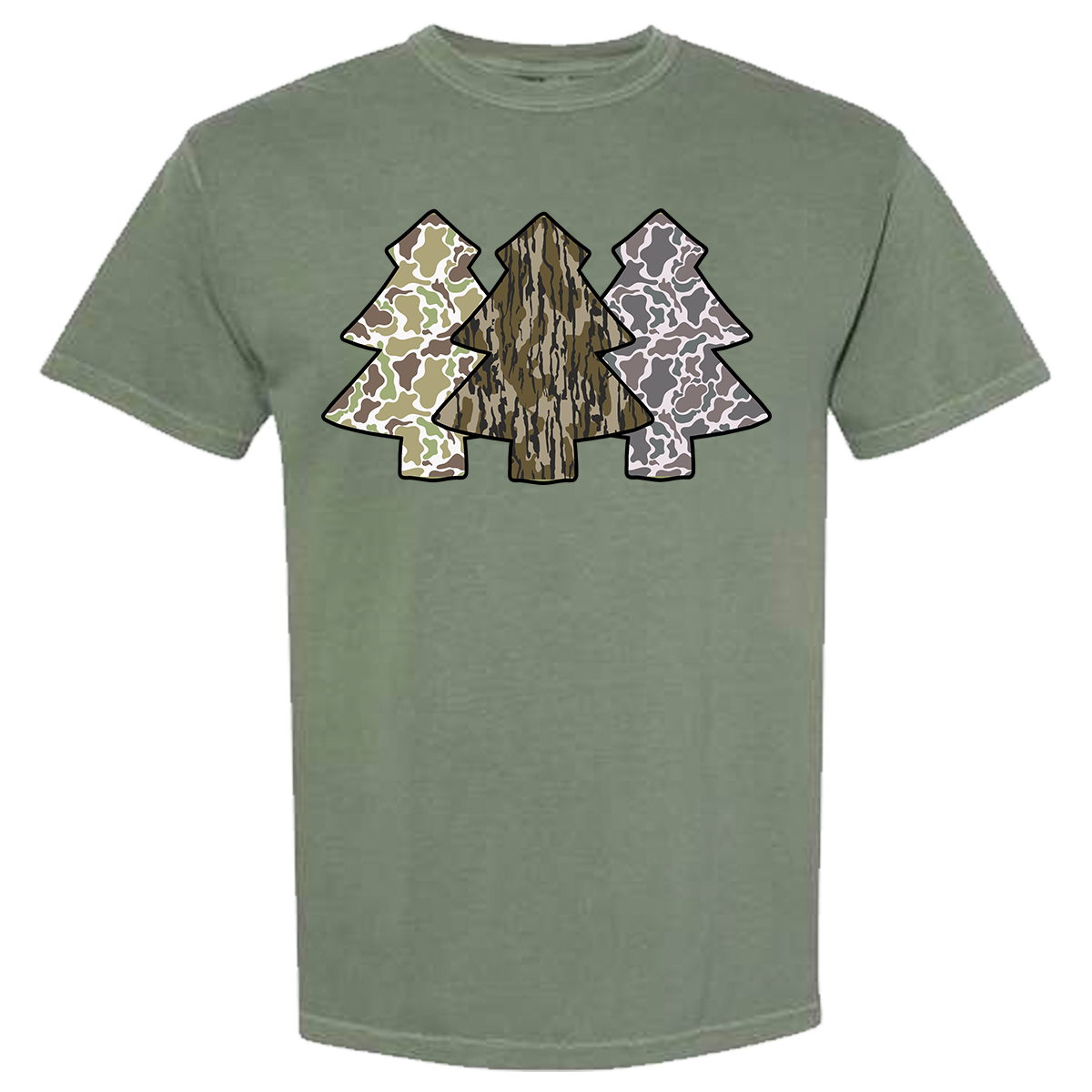 Camo Christmas Trees Comfort Color Tee