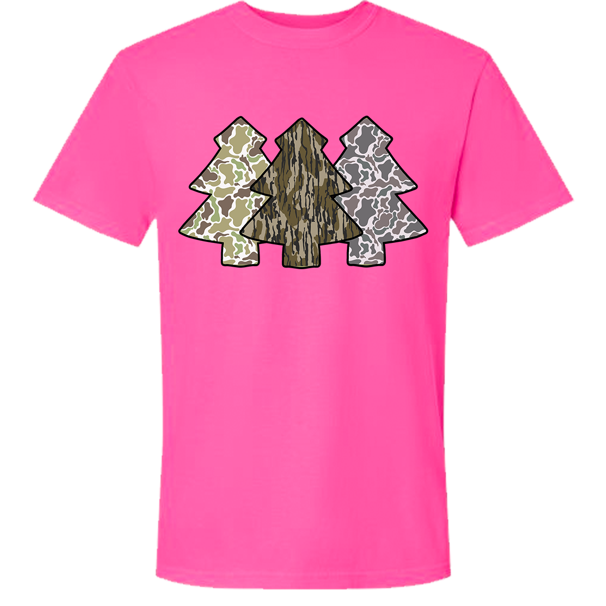 Camo Christmas Trees Comfort Color Tee