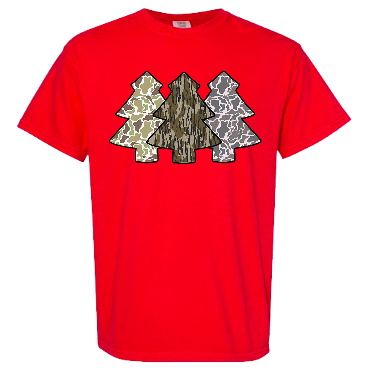 Camo Christmas Trees Comfort Color Tee