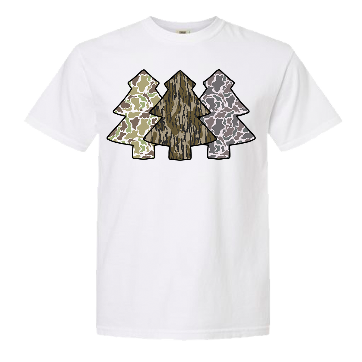 Camo Christmas Trees Comfort Color Tee