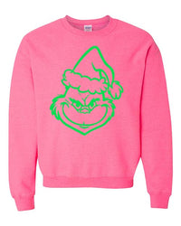 Christmas Face Puff Sweatshirt - Pink