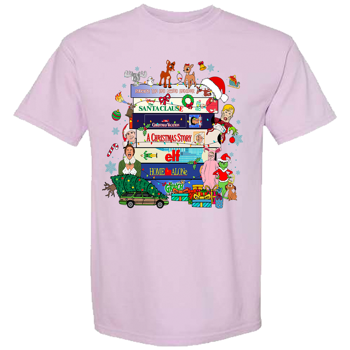 Christmas VHS Movies Comfort Color Tee