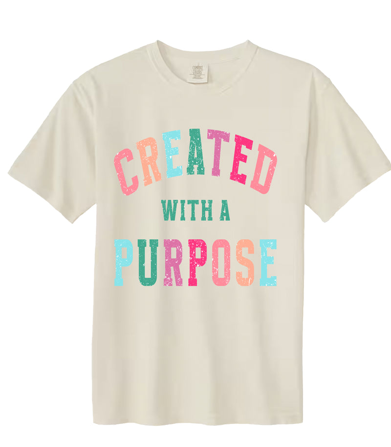 Created With a Purpose Comfort Colors Tee - Ivory