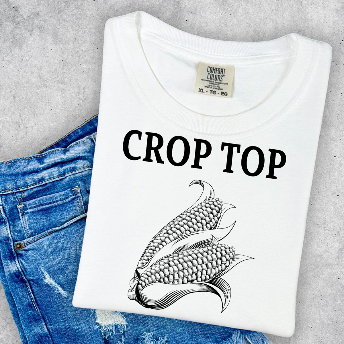 Crop Top Comfort Color Tee - White