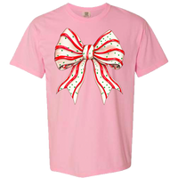 Christmas Tree Cake Bow Comfort Color Tee