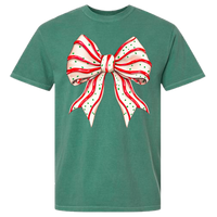 Christmas Tree Cake Bow Comfort Color Tee