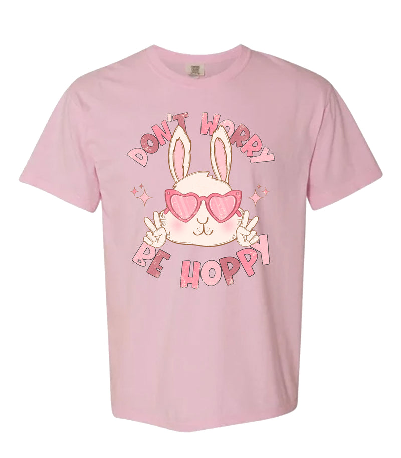 Don't Worry Be Hoppy Comfort Colors Tee - Blossom